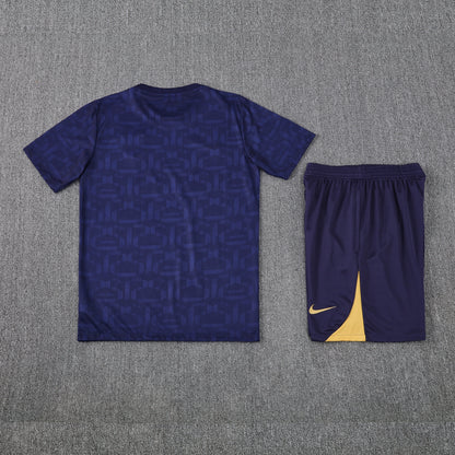 Kit Shirt + Shorts Barcelona Dark Blue/Gold Training 25/26