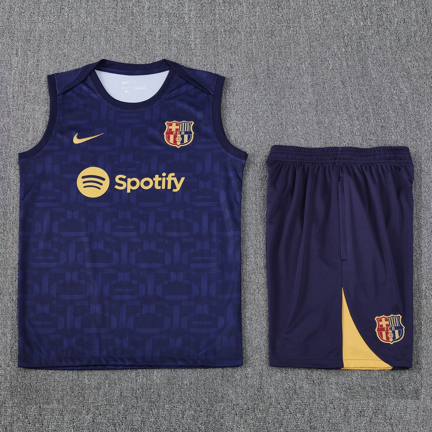 Kit Tank Top + Shorts Barcelona Dark Blue/Gold Training 25/26