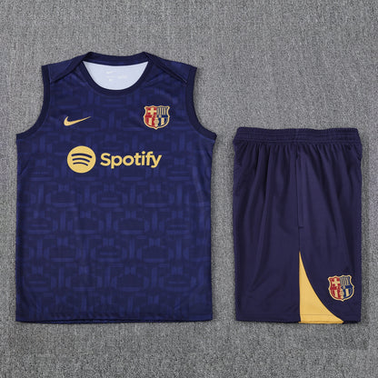 Kit Tank Top + Shorts Barcelona Dark Blue/Gold Training 25/26