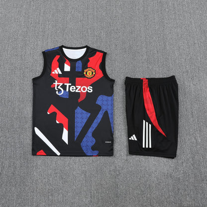Kit Tank Top + Shorts Manchester United Black/Blue/Red Training 25/26