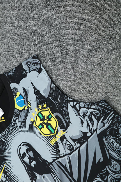 Kit Tank Top + Shorts Brazil Christ the Redeemer Gray Training 25/26