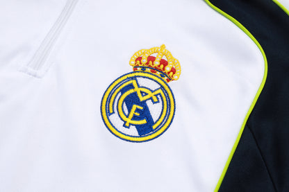 Real Madrid White/Black Tracksuit Half-Zip 25/26