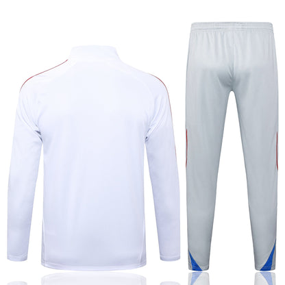 Bayern White/Gray Tracksuit Half-Zip 25/26