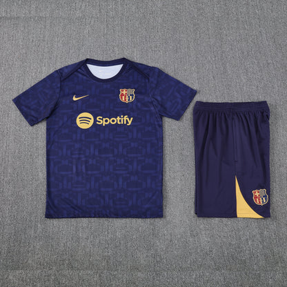 Kit Shirt + Shorts Barcelona Dark Blue/Gold Training 25/26