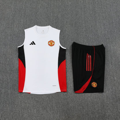 Kit Tank Top + Shorts Manchester United Training White 25/26