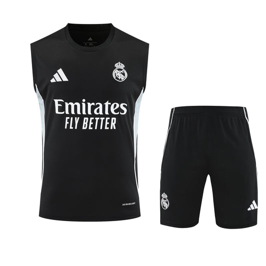 Kit Tank Top + Shorts Real Madrid Training Black 25/26