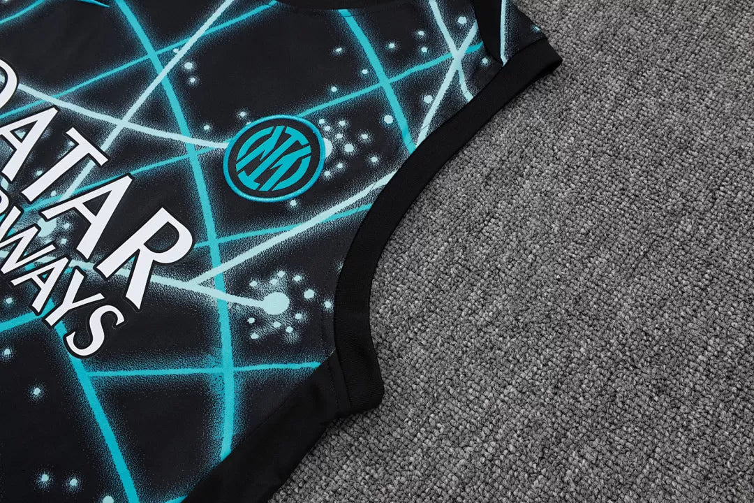 Completino Canottiera Inter Milan 25/26 Uomo Nero Neon | Kit Allenamento - CalcioVivo