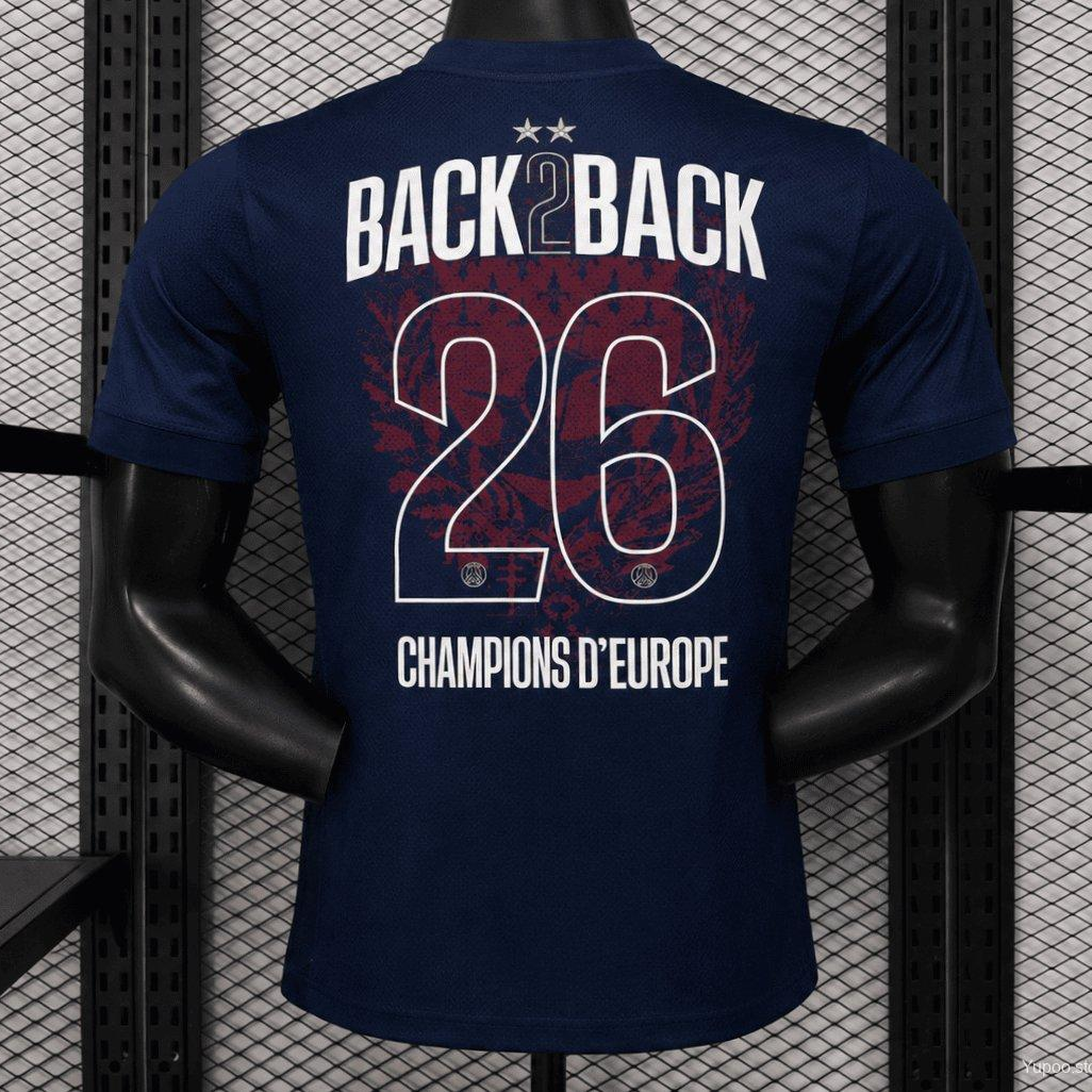 Maglia PSG Home 25/26 Champions d'Europe Blu | Maglia da Calcio