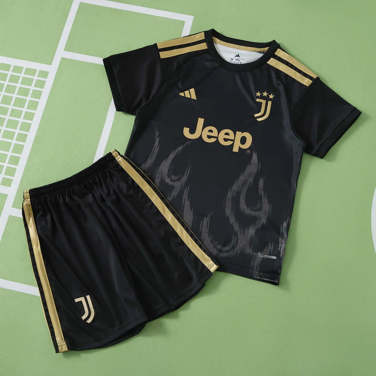 Kit Bambino Juventus Third 26/27 Nero con dettagli oro