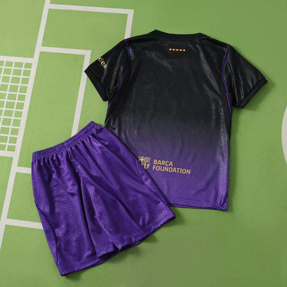Kit Bambino Barcelona Away 26/27 Nero e Viola | Kit da Calcio - CalcioVivo