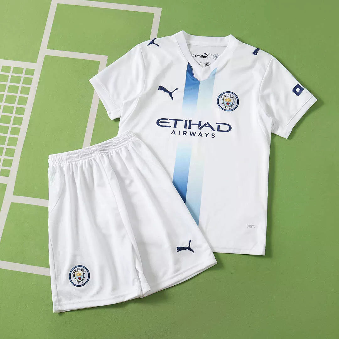 Kit Bambino Manchester City Away 26/27 Bianco | Kit da Calcio - CalcioVivo