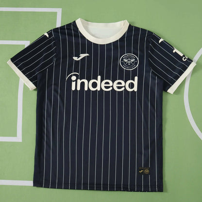 Maglia Brentford Away 26/27 Uomo Nero con righe bianche | Maglia da Calcio