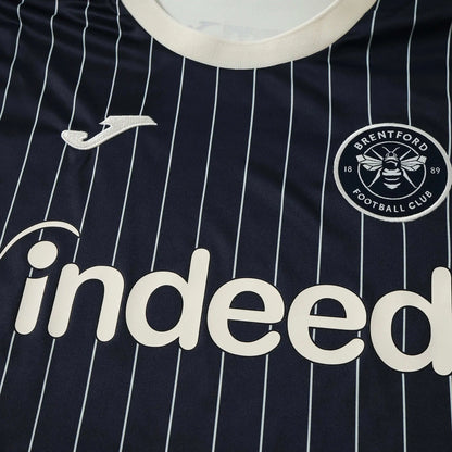 Maglia Brentford Away 26/27 Uomo Nero con righe bianche | Maglia da Calcio