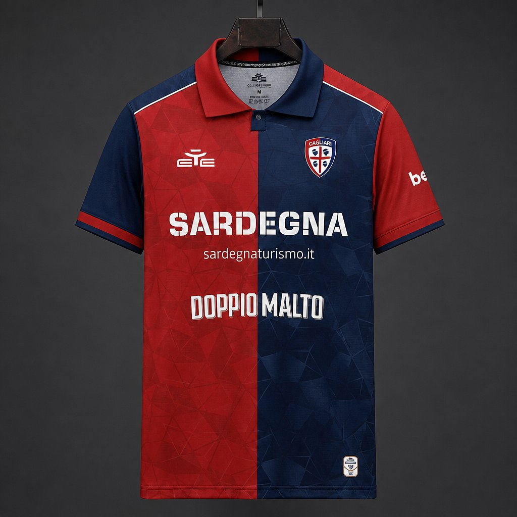 Maglia Cagliari Home 26/27 Uomo Rosso e Blu Navy | Maglia da Calcio - CalcioVivo