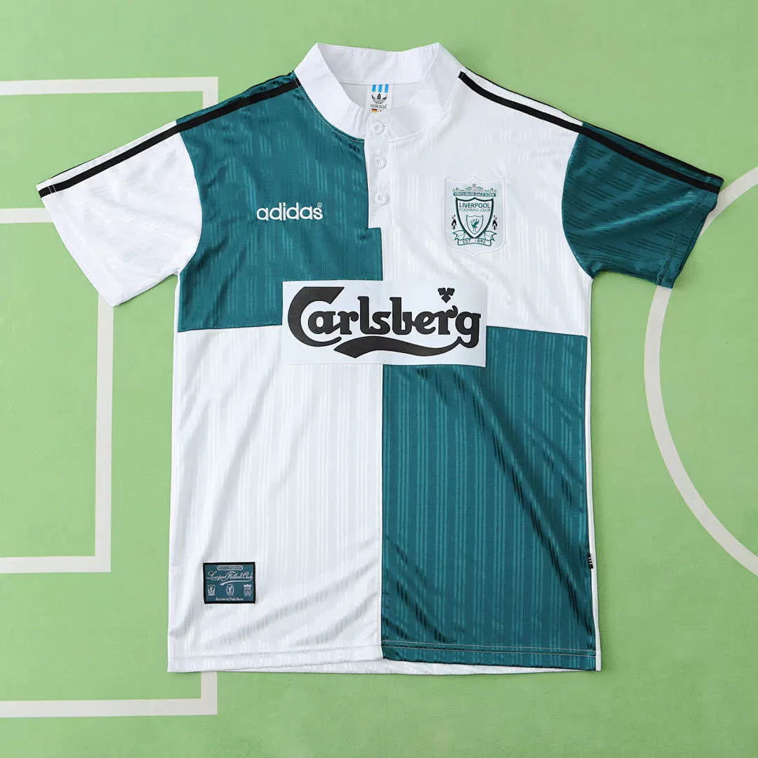 Maglia Liverpool Away 95/96 Retro Uomo Bianco e Verde | Maglia da Calcio