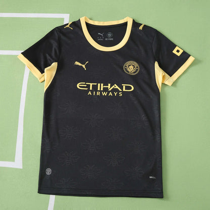 Maglia Manchester City Away 26/27 Donna Nero con dettagli oro