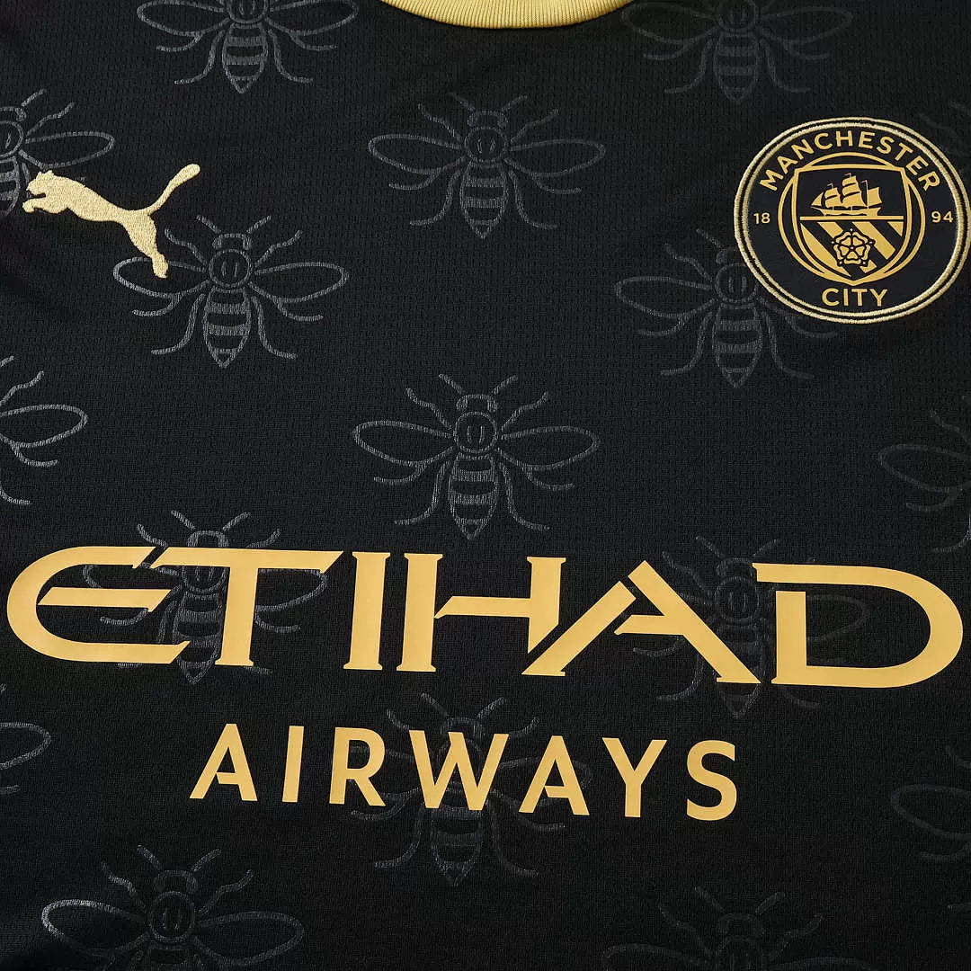 Maglia Manchester City Away 26/27 Uomo Nero e Oro | Maglia da Calcio