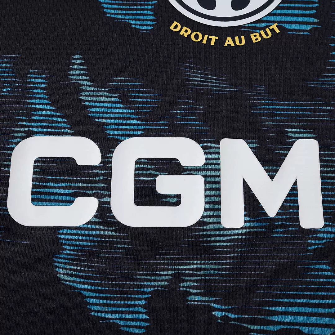 Maglia Marseille Away 26/27 Uomo Nero con dettagli Azzurro | Maglia da Calcio