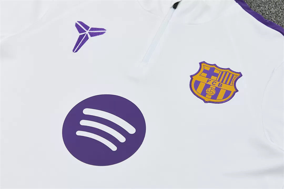 Tuta Barcelona 26/27 Uomo Bianco e Nero | Tuta da Calcio - CalcioVivo