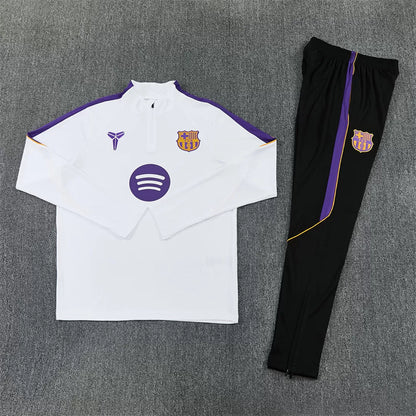 Tuta Barcelona 26/27 Uomo Bianco e Nero | Tuta da Calcio - CalcioVivo