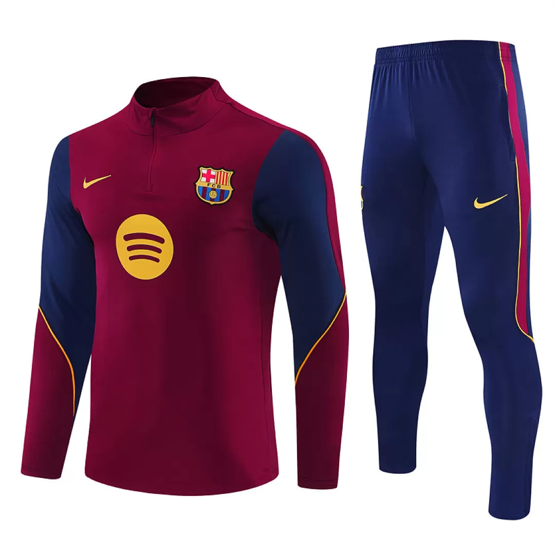 Tuta Barcelona 26/27 Uomo Bordeaux e Blu Navy | Tuta da Calcio - CalcioVivo