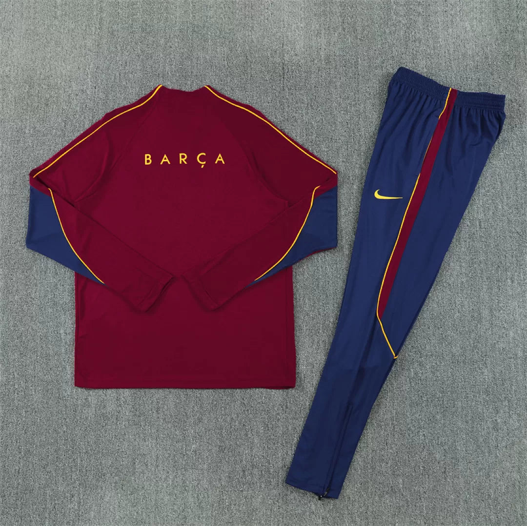 Tuta Barcelona 26/27 Uomo Bordeaux e Blu Navy | Tuta da Calcio - CalcioVivo