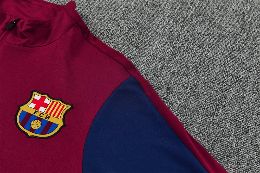 Tuta Barcelona 26/27 Uomo Bordeaux e Blu Navy | Tuta da Calcio - CalcioVivo