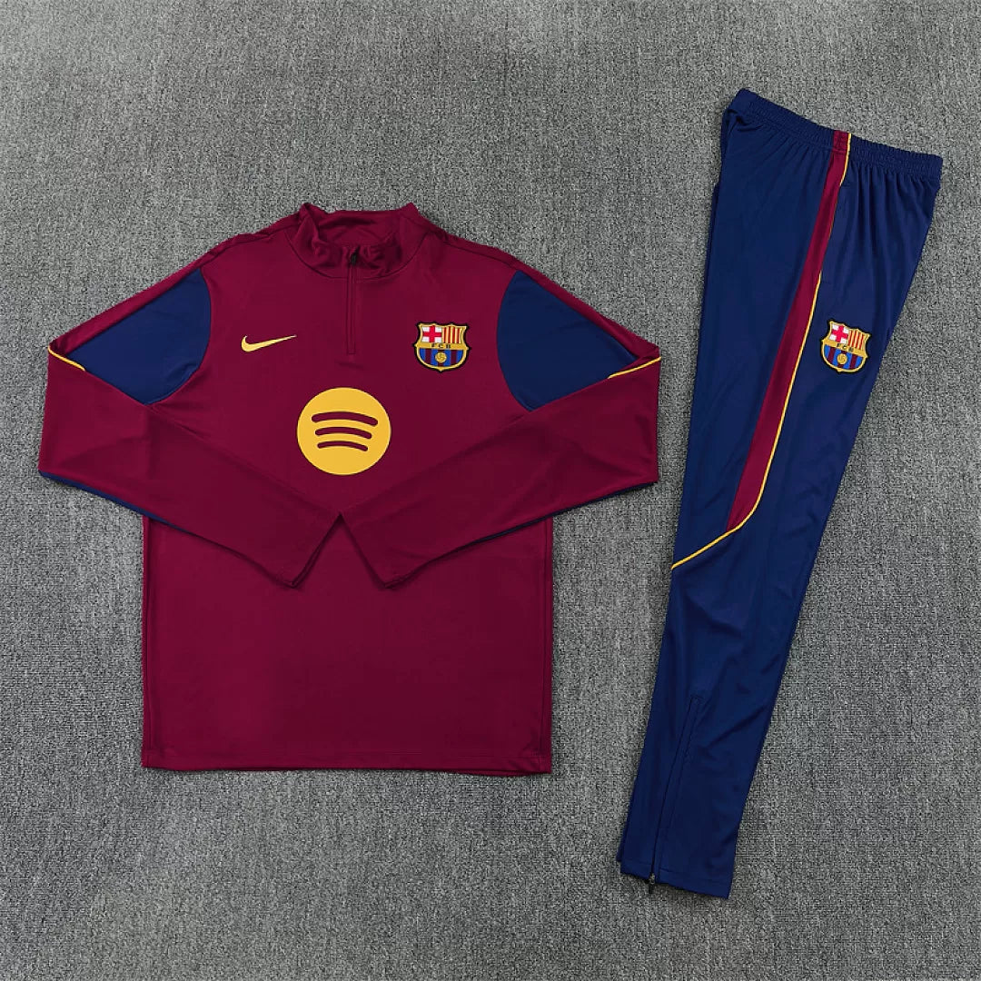 Tuta Barcelona 26/27 Uomo Bordeaux e Blu Navy | Tuta da Calcio - CalcioVivo