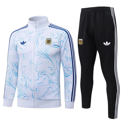 Tuta Full-zip Argentina 26/27 Uomo Bianco e Nero | Tuta da Calcio - CalcioVivo