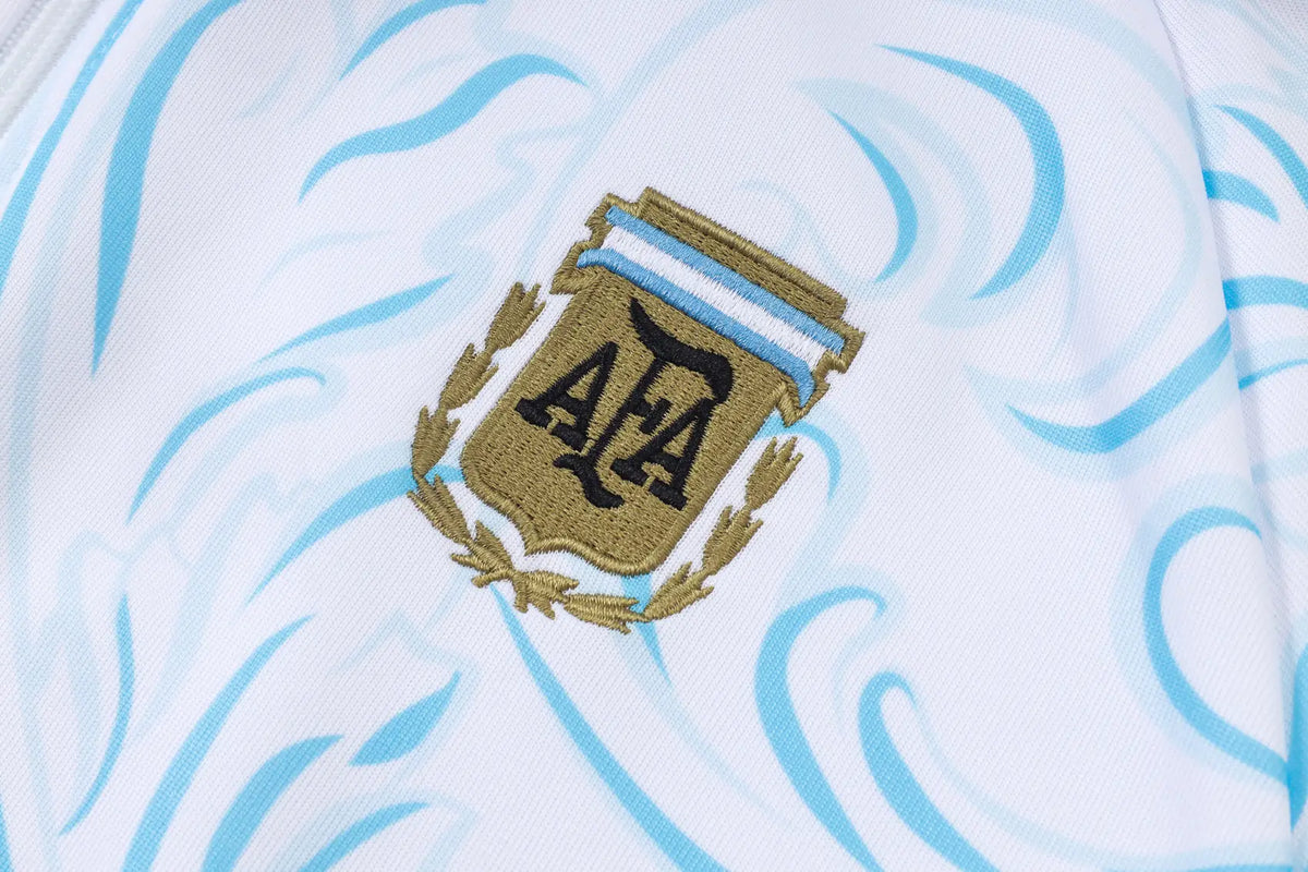 Tuta Full-zip Argentina 26/27 Uomo Bianco e Nero | Tuta da Calcio - CalcioVivo