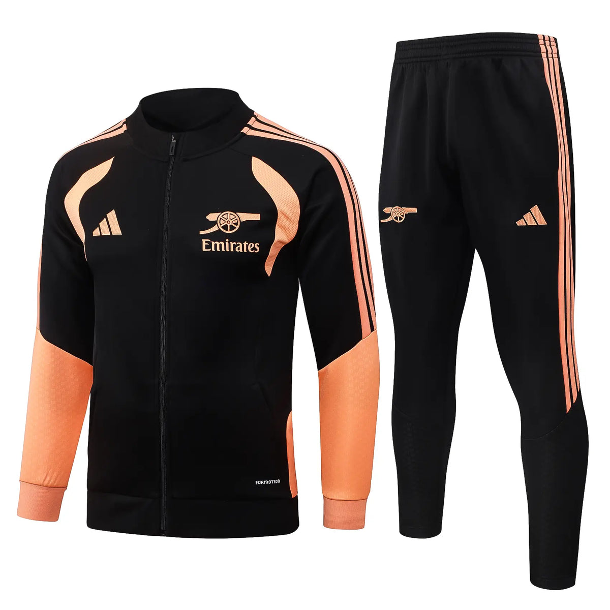 Tuta Full-zip Arsenal 26/27 Uomo Nero e Arancione | Tuta da Calcio - CalcioVivo
