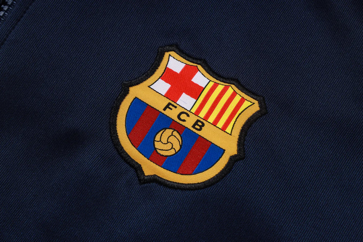 Tuta Full-zip Barcelona 26/27 Uomo Blu Navy | Tuta da Calcio - CalcioVivo