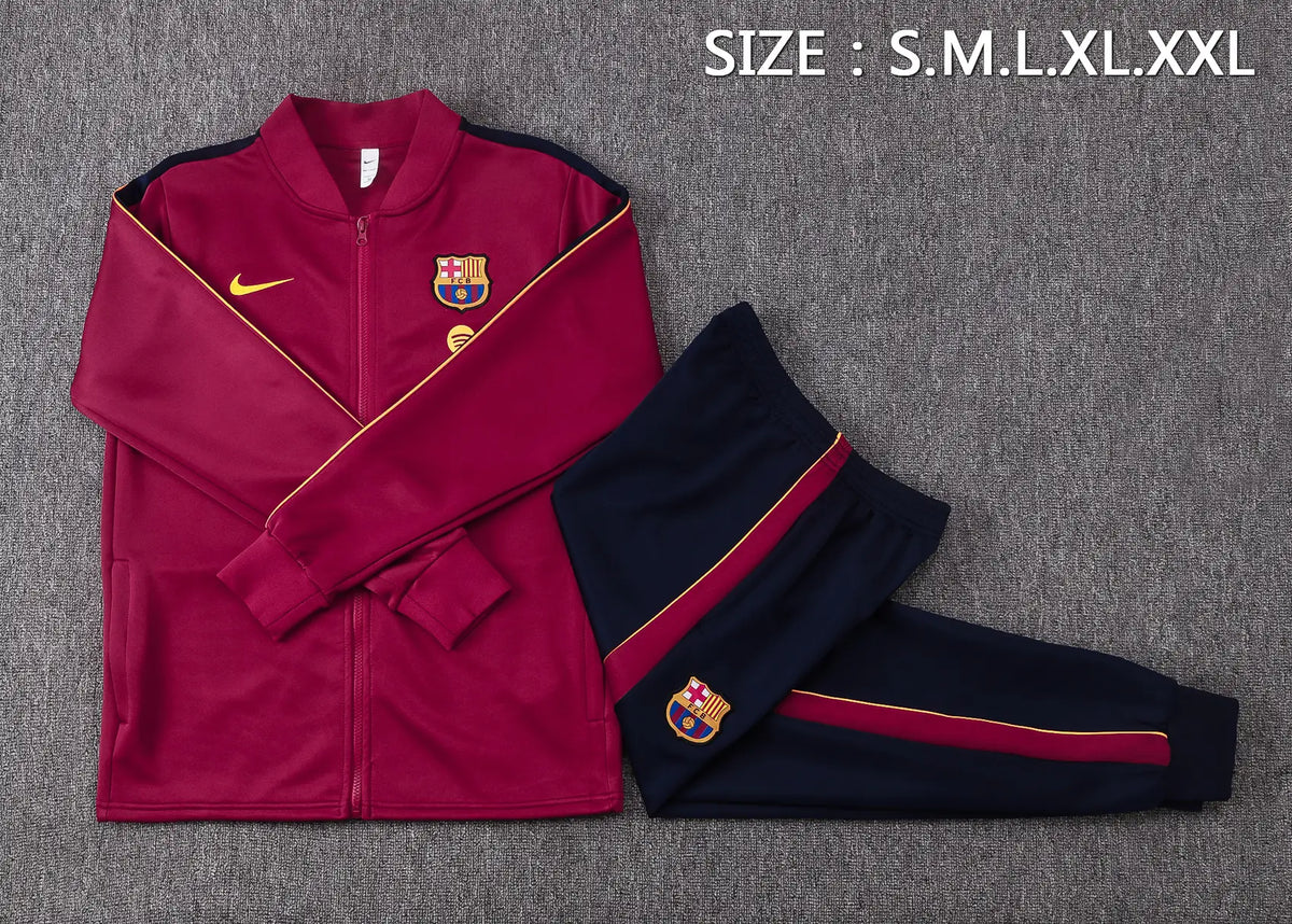 Tuta Full-zip Barcelona 26/27 Uomo Bordeaux e Blu Navy | Tuta da Calcio - CalcioVivo