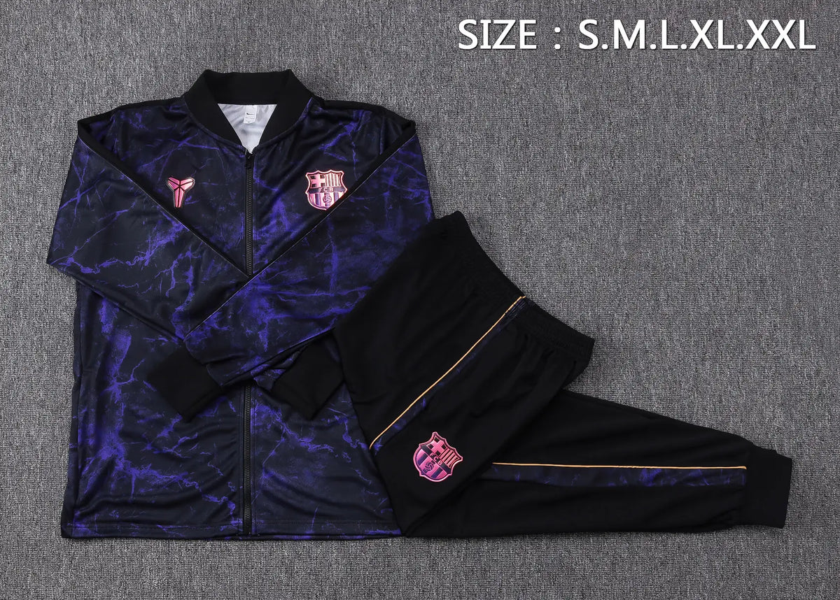 Tuta Full-zip Barcelona 26/27 Uomo Nero/Viola | Tuta da Calcio - CalcioVivo