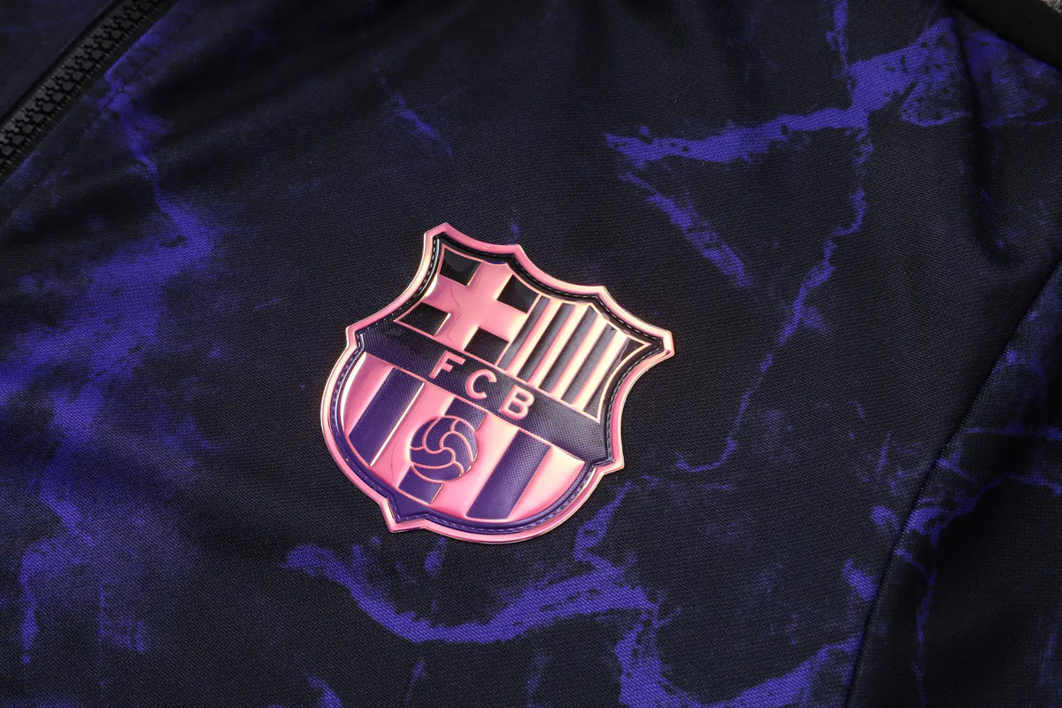 Tuta Full-zip Barcelona 26/27 Uomo Nero/Viola | Tuta da Calcio - CalcioVivo