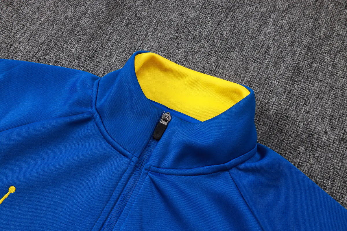 Tuta Full-zip Brasile 26/27 Uomo Blu Reale con inserti Gialli | Tuta da Calcio - CalcioVivo