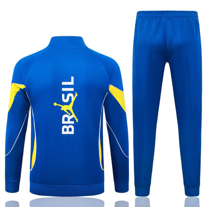 Tuta Full-zip Brasile 26/27 Uomo Blu Reale con inserti Gialli | Tuta da Calcio - CalcioVivo