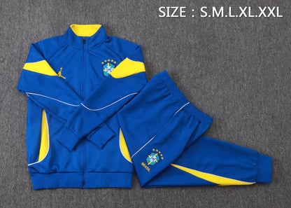 Tuta Full-zip Brasile 26/27 Uomo Blu Reale con inserti Gialli | Tuta da Calcio - CalcioVivo