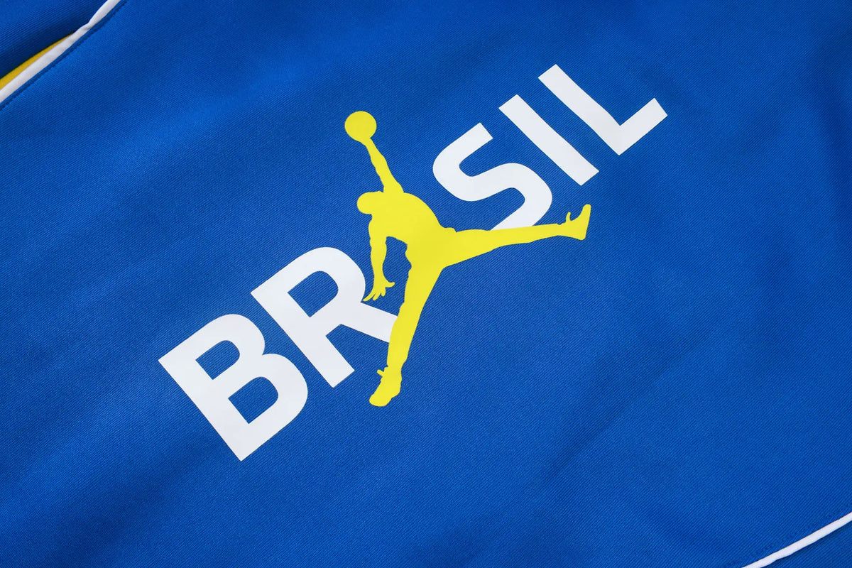 Tuta Full-zip Brasile 26/27 Uomo Blu Reale con inserti Gialli | Tuta da Calcio - CalcioVivo