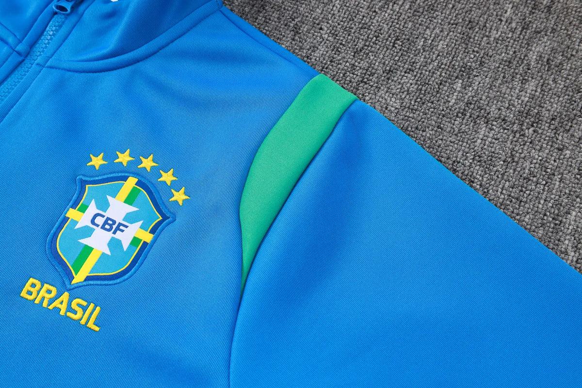 Tuta Full-zip Brasile 26/27 Uomo Blu/Verde | Tuta da Calcio - CalcioVivo