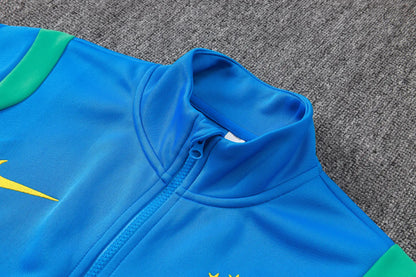 Tuta Full-zip Brasile 26/27 Uomo Blu/Verde | Tuta da Calcio - CalcioVivo