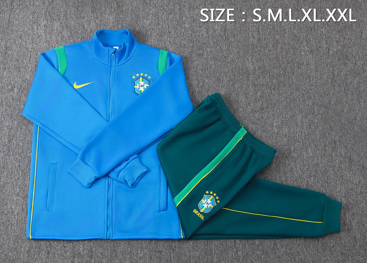 Tuta Full-zip Brasile 26/27 Uomo Blu/Verde | Tuta da Calcio - CalcioVivo