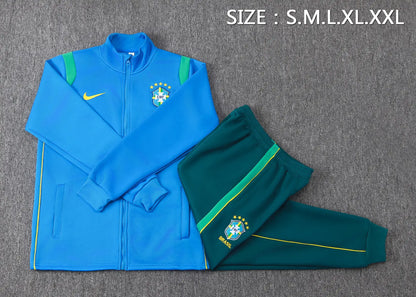 Tuta Full-zip Brasile 26/27 Uomo Blu/Verde | Tuta da Calcio - CalcioVivo