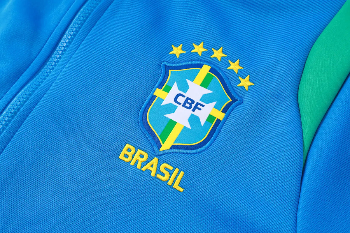 Tuta Full-zip Brasile 26/27 Uomo Blu/Verde | Tuta da Calcio - CalcioVivo