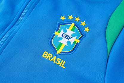 Tuta Full-zip Brasile 26/27 Uomo Blu/Verde | Tuta da Calcio - CalcioVivo