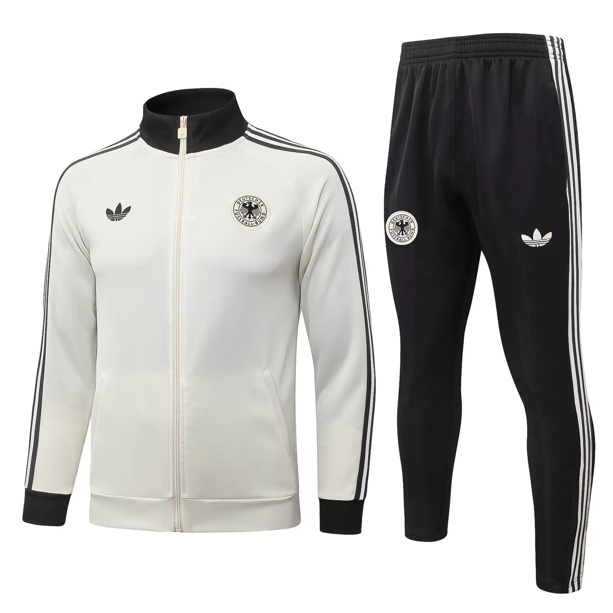 Tuta Full-zip Germania 26/27 Uomo Bianco e Nero | Tuta da Calcio - CalcioVivo