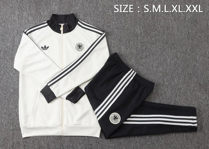 Tuta Full-zip Germania 26/27 Uomo Bianco e Nero | Tuta da Calcio - CalcioVivo