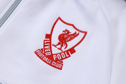 Tuta Full-zip Liverpool 26/27 Uomo Bianco e Grigio | Tuta da Calcio - CalcioVivo