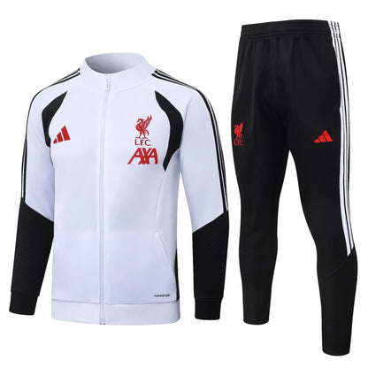 Tuta Full-zip Liverpool 26/27 Uomo Bianco e Nero | Tuta da Calcio - CalcioVivo