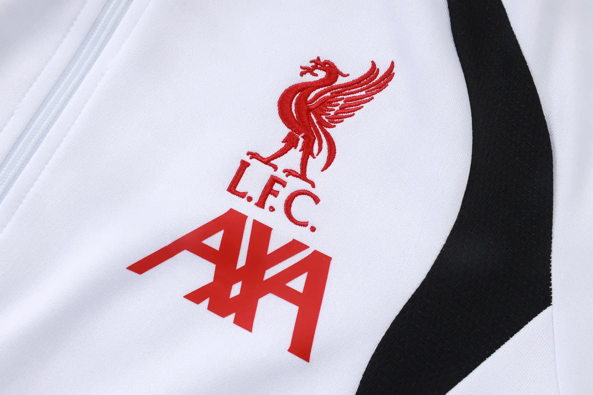Tuta Full-zip Liverpool 26/27 Uomo Bianco e Nero | Tuta da Calcio - CalcioVivo